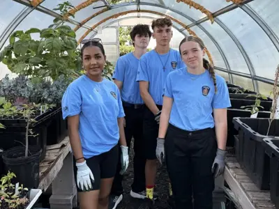 Youth In Policing Initiative Students in greenhouse